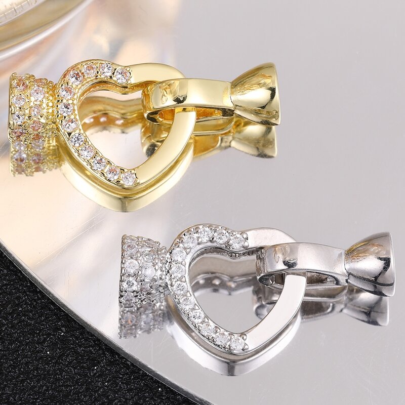 Juya creativo 18K placcato oro connettore elementi di fissaggio chiusura chiusura chiusure accessori per fai da te ricamo perline perle creazione di gioielli