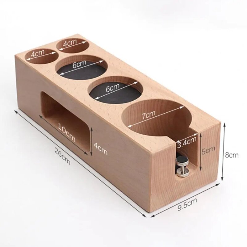 Soporte de filtro de café de 5 agujeros, soporte de madera para Espresso, distribuidor de café, portafiltro