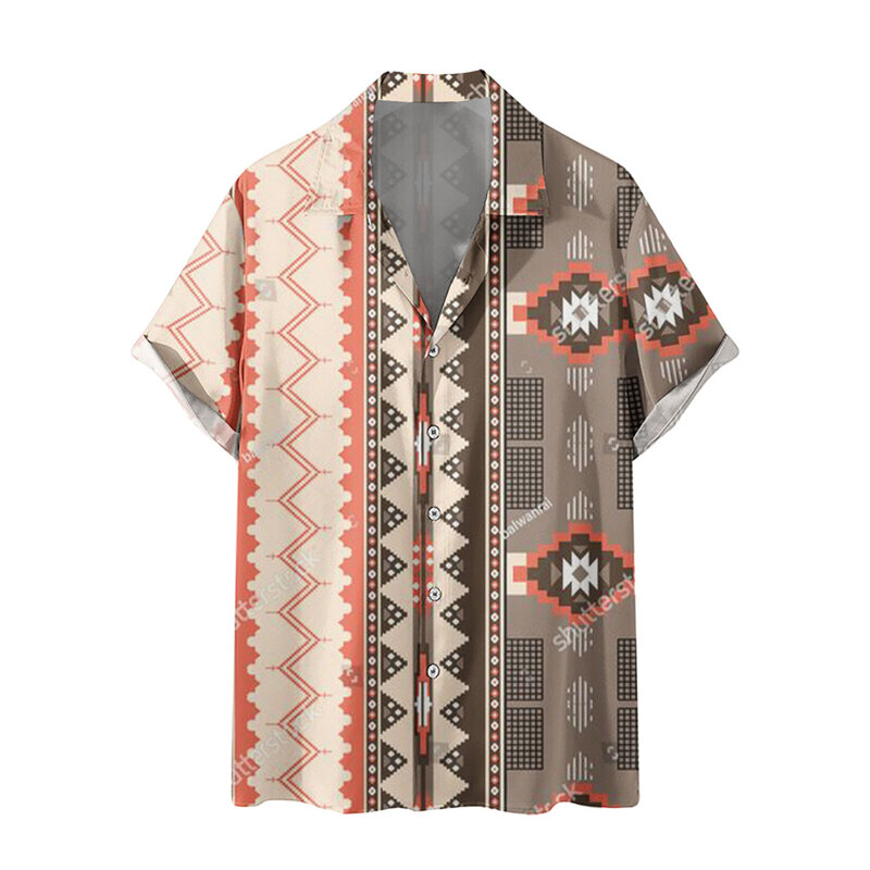 Camisa hawaiana de manga corta para hombre, camisa de playa con estampado informal, a la moda, 5xl