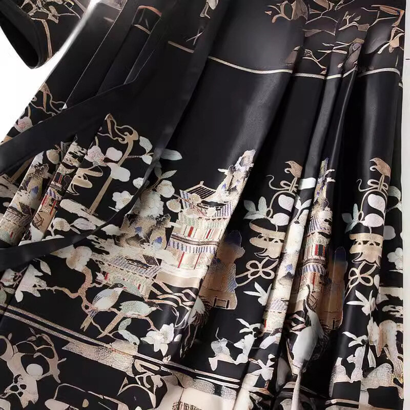 Birthday Cosplay Horse Face Skirt Half Skirt Chinese Classical Style Free Size Medium Elasticity Printed Salute Hanfu