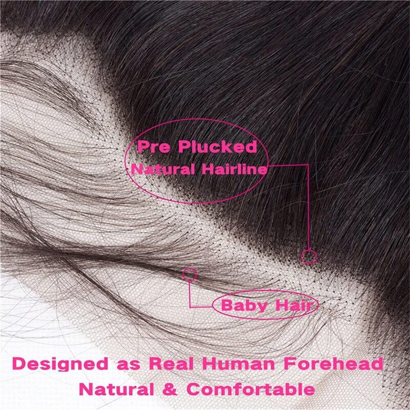 Пряди с фронтальной волной 100% Необработанные бразильские натуральные человеческие волосы 3 пряди с 13x4 Ухо HD кружевные фронтальные волосы