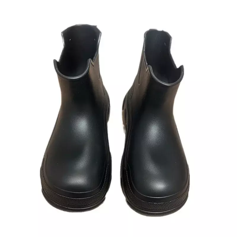 Женские нескользящие резиновые сапоги средней длины, пластиковые водонепроницаемые сапоги, верхняя одежда в клетку, резиновые сапоги, кухонная обувь