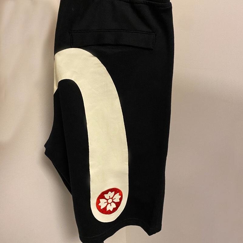 Harajuku Y2K Men Gym Shorts Evisued pants man Casual Japanese Fashion Brand M letter loose Wide Leg Shorts Summer male Clothing