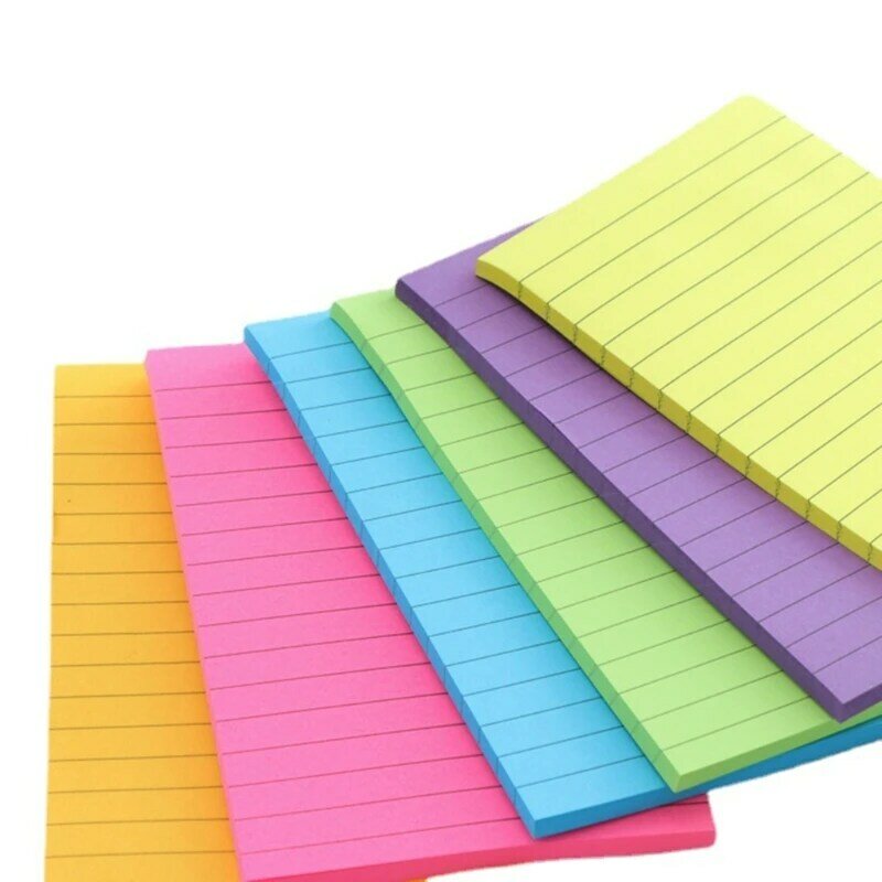 6Pcs Sticky Notes Pads 4x6inch Pocket Memo Pad Self-ashesive Note Papers