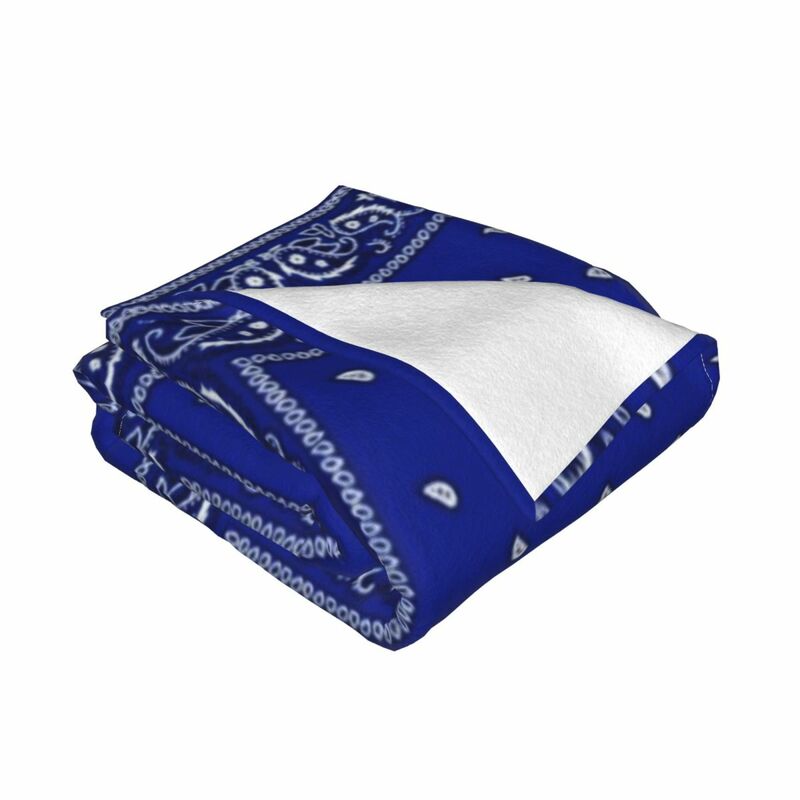 Blue Bandana Throw Blanket Multi-Purpose Winter bed blankets