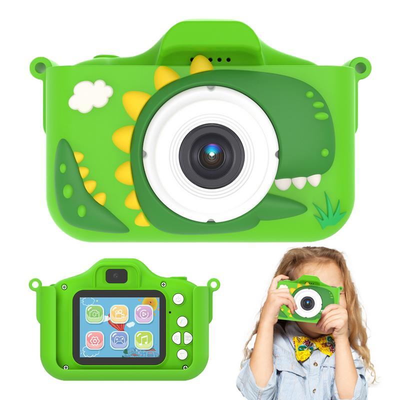 Dinosauri Kids Selfie Camera Hd Selfie videocamera digitale per bambini 4800W regali di compleanno di natale per ragazze ragazzi età 3-12