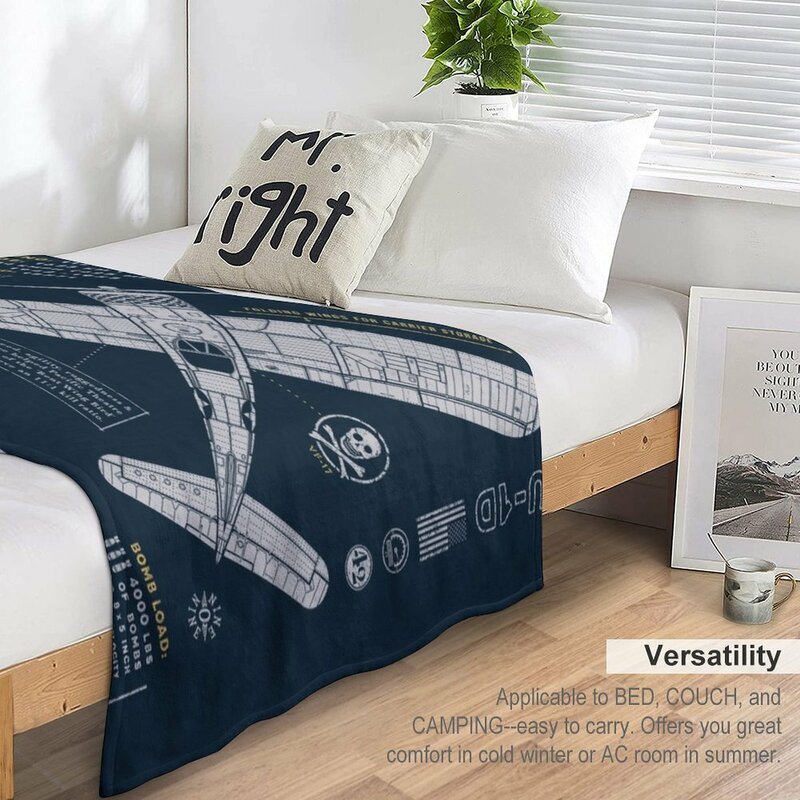 F4U Corsair-Couverture à fourrure personnalisée pour canapé, couvertures de luxe
