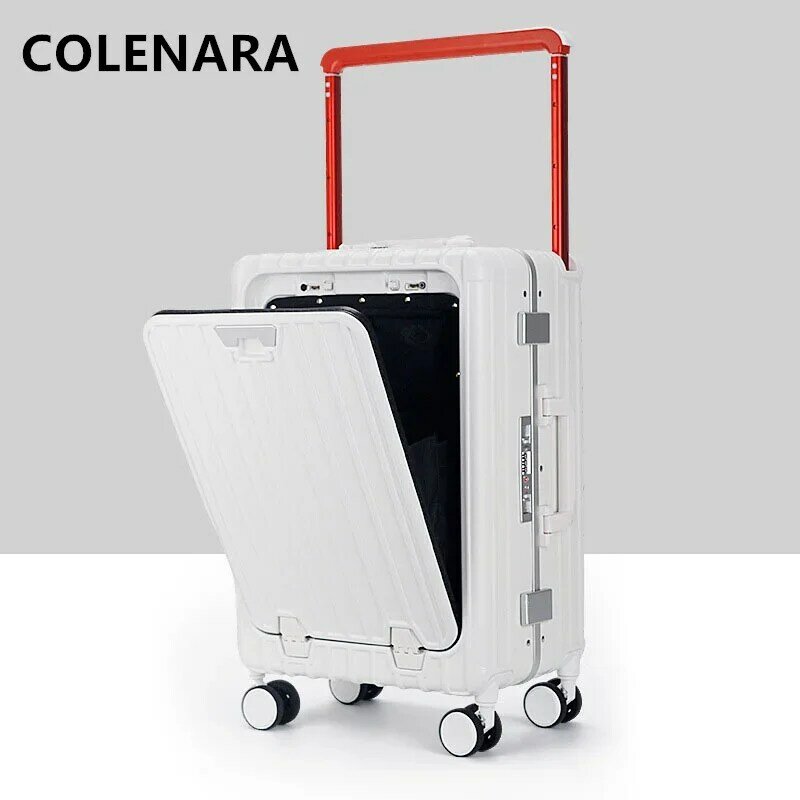 Colenara 20 Zoll Laptop Koffer vorne Öffnung Aluminium rahmen Trolley Fall abs PC Boarding Box Handgepäck