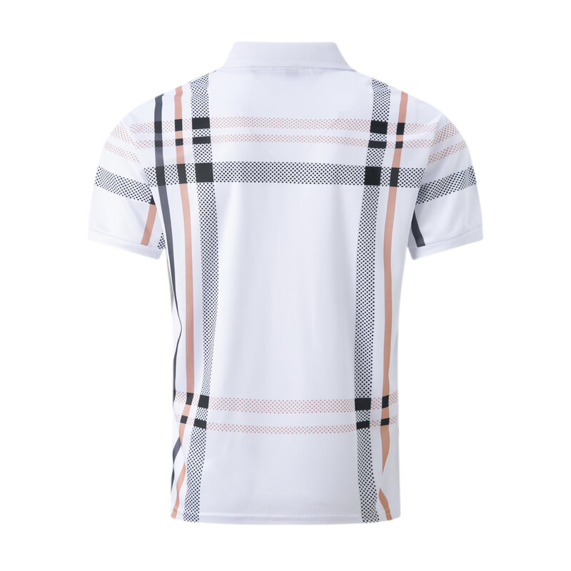 Best Selling Men Polo Shirt Stripe Printing Turn Down Collar Button Top Short Sleeve Summer Casual Men's Clothing Polo Shirts