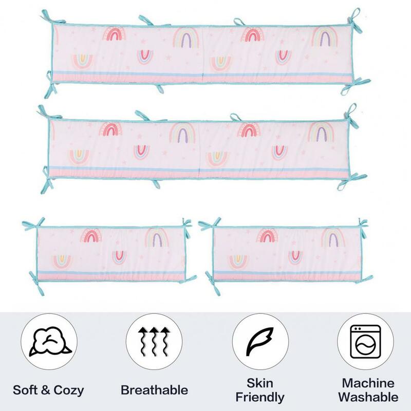 유아용 침대 안전 범퍼 세트, 부드러운 만화 인쇄 침대 범퍼, 물림 방지 충돌 방지 가드레일