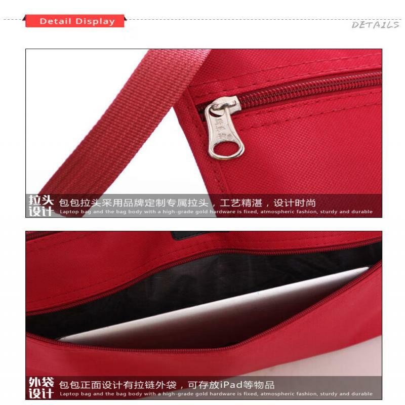 Tas File portabel ritsleting ganda tas konferensi merah tas File tas dapat disesuaikan folder besar