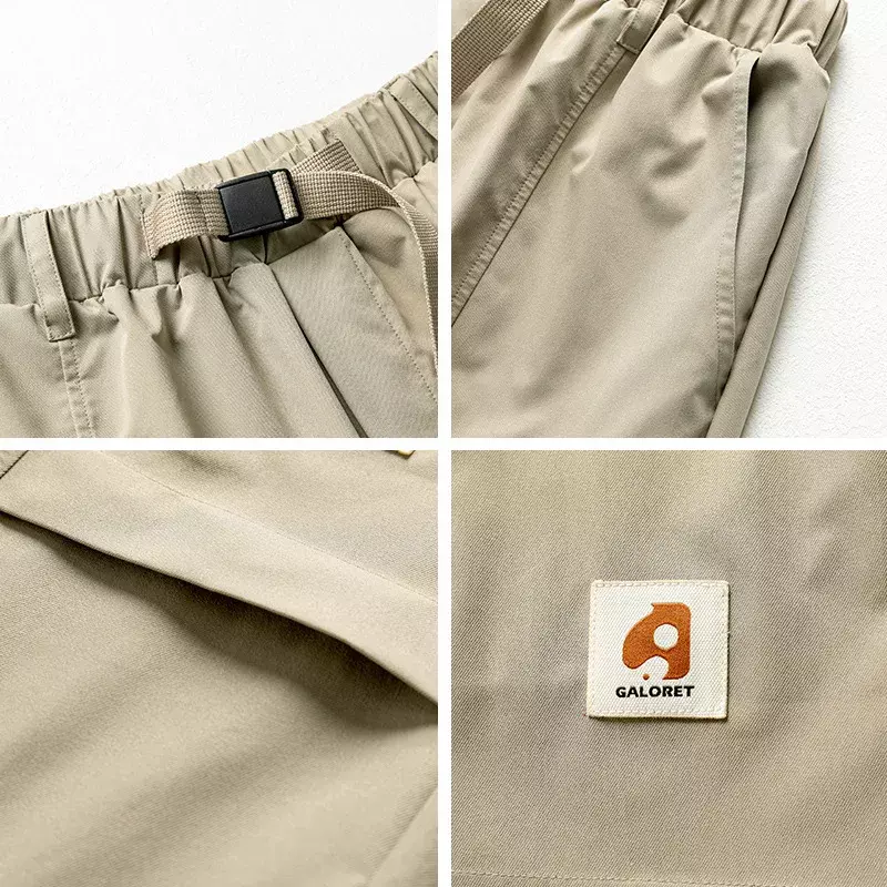 Schnalle Hüftgurt Workwear Shorts Herren Frühling Sommer neue Retro japanische Lose blatt Design lässige Capris männliche Mode Hose