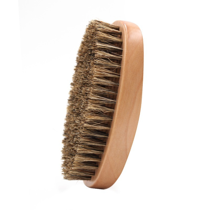 Cerdas de javali masculino escova de barbear portátil barbeiro natural barba escova para limpeza facial bigode ferramentas óleo do vintage cabeça escova