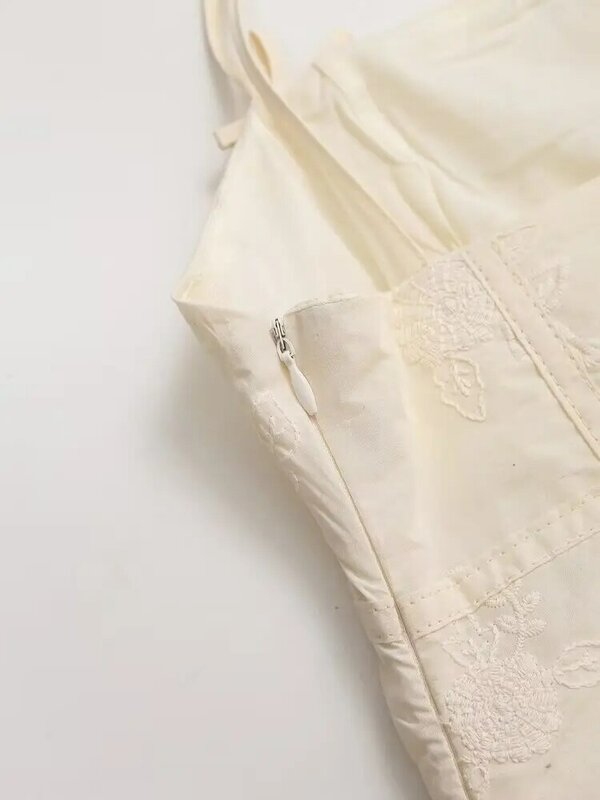 فستان نسائي قصير مزين بظهر مكشوفة ، حمالة عتيقة ، بدون أكمام ، بسحوب جانبي ، زخرفة بفيونكة ، موضة جديدة