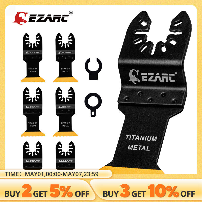 EZARC 티타늄 진동 블레이드 톱날, 진동 도구 액세서리, 다기능 도구, 나무 손톱 플라스틱 절단, 3 개, 6 개