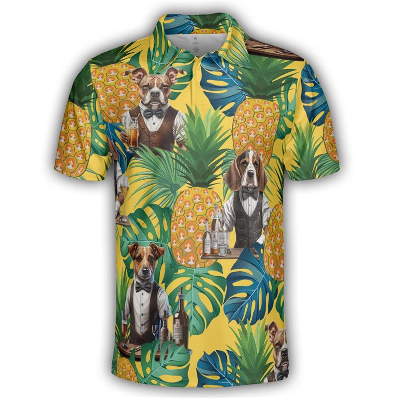 Модная крутая мужская рубашка-поло с 3D принтом для бармена, Повседневная Джерси для бармена, униформа Харадзюку в стиле хип-хоп, футболка-поло, мужская одежда