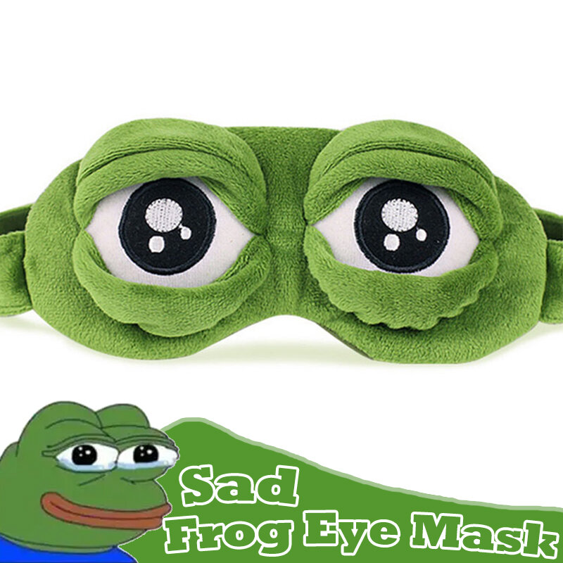 Traurig Frosch Schlaf Maske Eyeshade Plüsch Augen Abdeckung Reise Entspannen Geschenk Augenbinde Nette Patches Weiche Cartoon Schlaf Maske für Kid erwachsene
