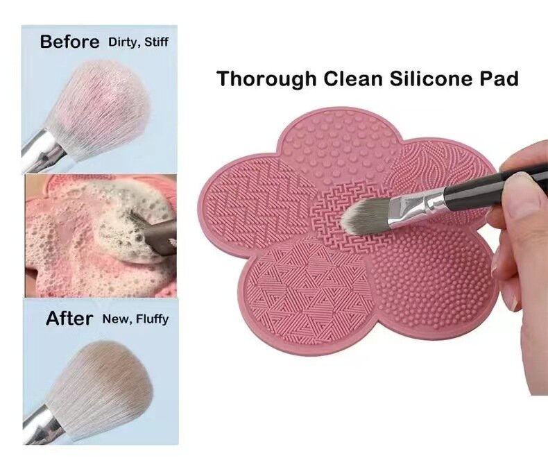 1 szt. Silikonowa podkładka do czyszczenia szczotka do szorowania do mycia podkładek do mycia gąbka do czyszczenia podkładka pędzel czyszczący do makijażu