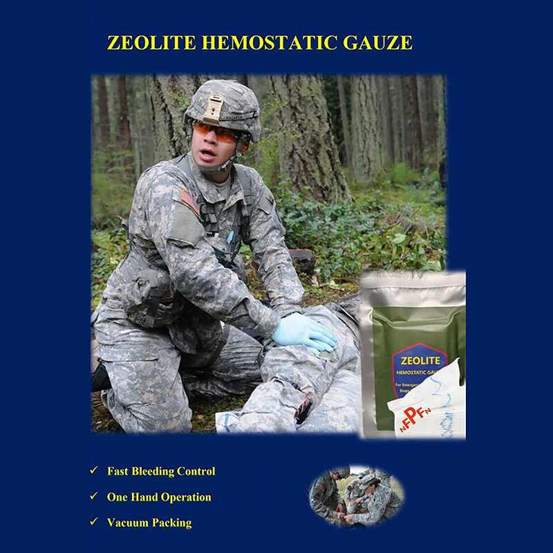 Gasa de caolín hemostática Soluble en Z para Ifak, Kit de primeros auxilios táctico militar, heridas médicas, 1 bolsa