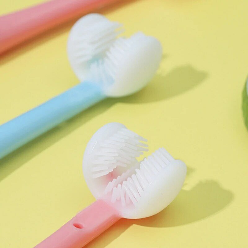 Multifuncional Tongue Coating Toothbrush, limpeza Tongue Scraper, cerdas macias, Oral Care, 3 lados