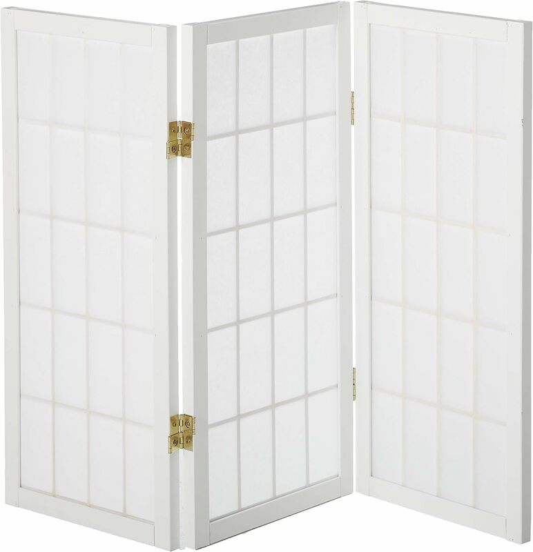2 stopy krótki ekran okna pulpitu Shoji-biały-3 panele