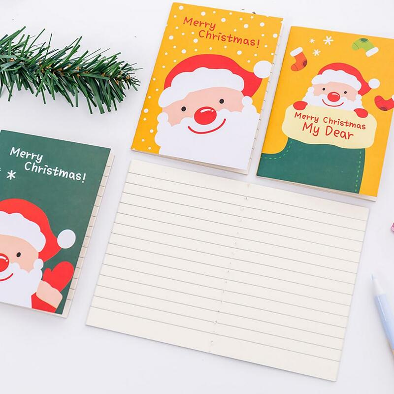 6 шт., новогодние мини-блокноты, праздничный Санта-Клаус, снеговик, подарок, рождественские блокноты, карманные рождественские блокноты, случайный цвет
