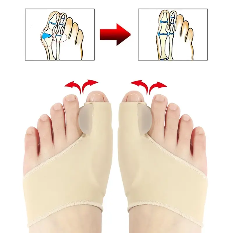 Kaus kaki pemisah jari kaki, pelurus ibu jari, alat Orthotics tulang kaki, korektor Bunion lengan Hallux Valgus