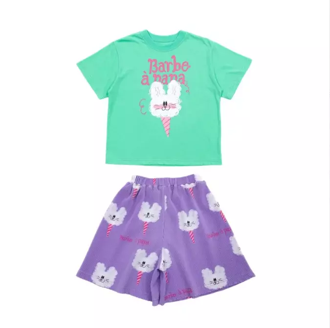 New 2024 Bebe Korea Summer Girls Dress Kids Fashion Clothes Girl Short Sets Korean Children Boys Sport Cotton T Shirt Cute Socks