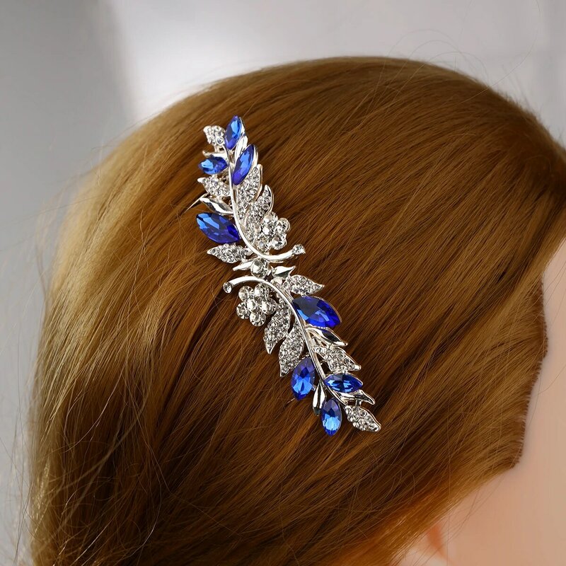 Peigne à cheveux bleu saphir rêveur, vêtements de sauna de mariage, accessoires pour cheveux de mariée