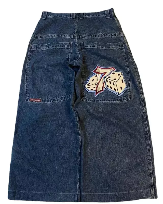 Pantalones vaqueros holgados Y2K para hombre y mujer, Jeans JNCO bordados Vintage de alta calidad, ropa de calle gótica de Hip Hop, Harajuku, pantalones vaqueros casuales de pierna ancha