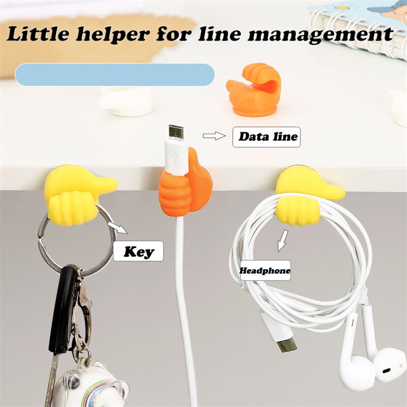 5-50PCS Silicone Thumb Wall Hook gestione dei cavi Wire Organizer clip ganci da parete gancio portaoggetti per cucina bagno