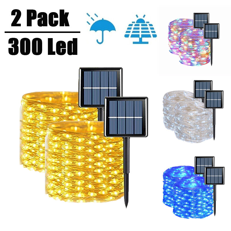 32M/22M/12M/7M Solar Led Light Outdoor Garden Fairy String Light 300 Led Twinkle Waterproof Lamp for Christmas Patio Tree Party