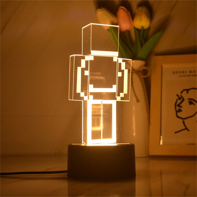 Acryl LED Nachtlicht für Kinder Spiel Menschen Nachtlicht für Zimmer Schlafzimmer Dekor 3D Lampen Kinder Geschenk Farbwechsel Lampe