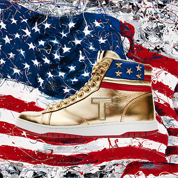 MAGA President Donald Trump Sneakers Never Surrender High top Gold Sneakers Gym Shoes Men's Casual Boots Road Sneakers