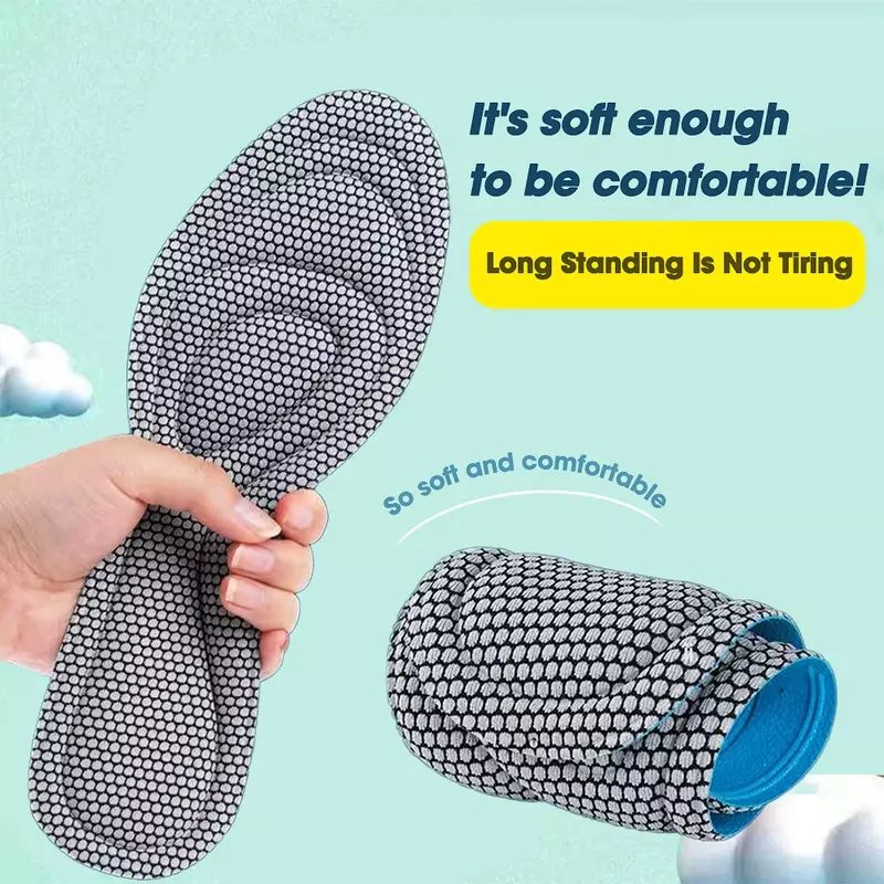 Unisex Memory Foam Orthopedic Insoles For Shoes Antibacterial Deodorization Sweat Absorption Insert Sport Shoes Running Pad