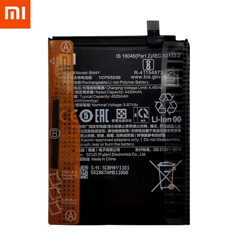 100% Orginal New 4520mAh BM4Y Battery For Xiaomi Poco F3 Redmi K40 Pro K40 Pro Batteries+Tools Free