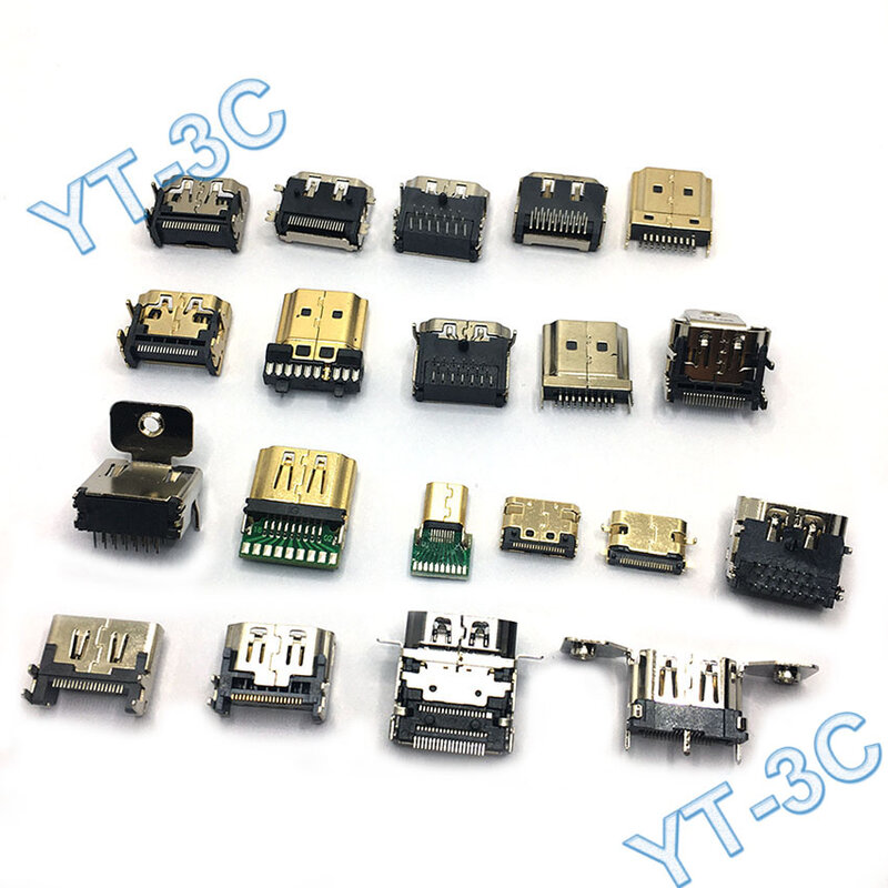 HDMI 수 플러그 커넥터, HDMI 암 소켓 잭, HDMI 수리 교체 납땜 PCB 보드, DIY 부품 커넥터, 1 개, 신제품