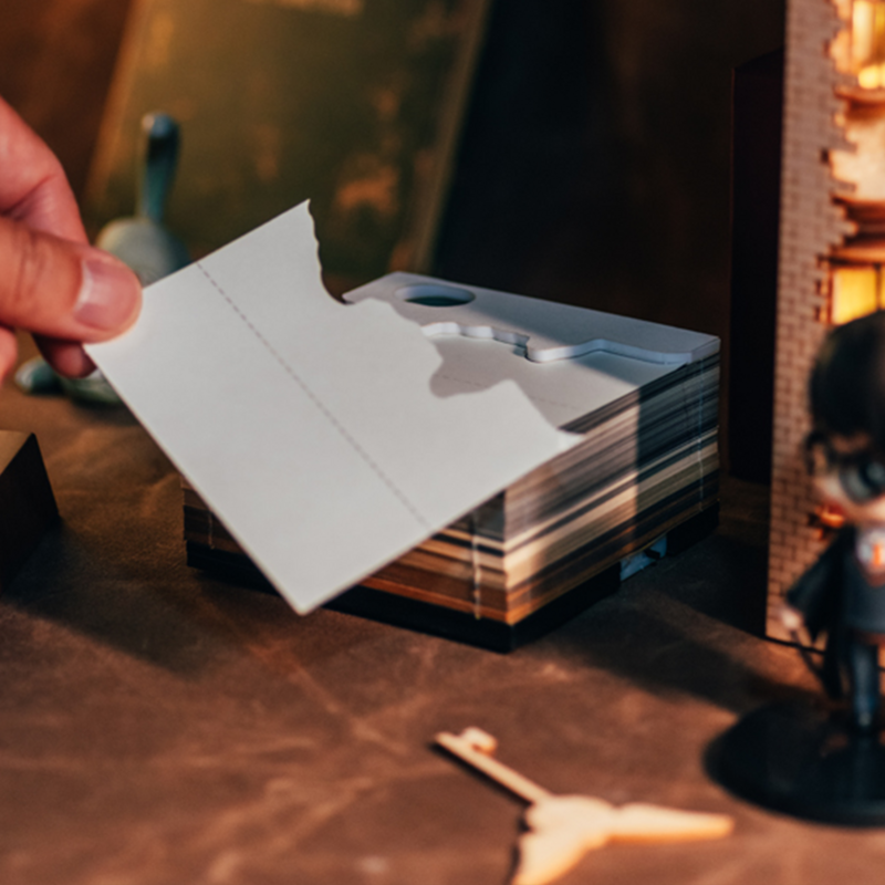 Omoshiroi blok 3D notatnik Mini Howarts zamek notatniki papierowe notatki z obsadka do pióra Led zakładki DIY prezent urodzinowy na Boże Narodzenie