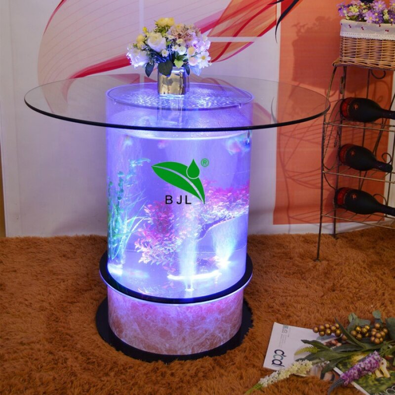 Table à Manger en Acrylique avec Radiateur LED, Meuble de Restaurant de Luxe Personnalisé, Océan