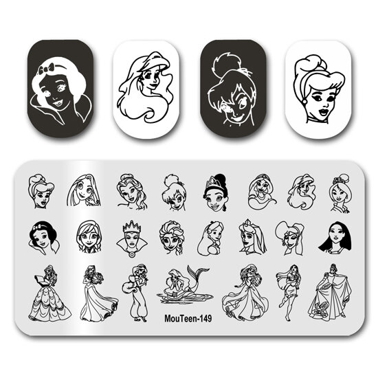 Stempelplaat MouTeen-148 Grote Disney Mickey Mouse Nagelstempelplaten Manicure Set Voor Nail Art Stamper