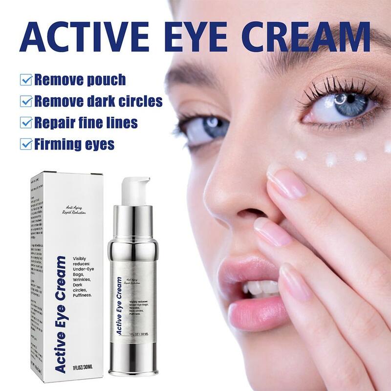 Crema activa antiarrugas para ojos, goma de borrar para eliminar la piel oscura, círculos lisos, bolsa para apretar las arrugas, 30ml, T9m5