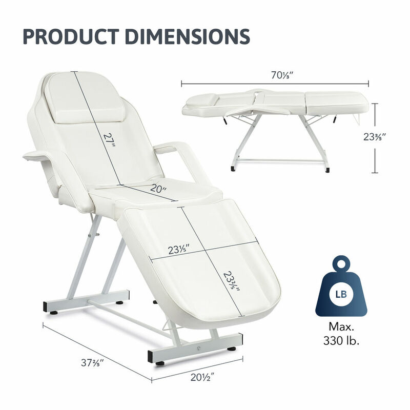 Массажное кресло для салона татуировок, косметическая кровать с гидравлическим табуретом, многофункциональный 3-секционный стол для лица, регулируемый