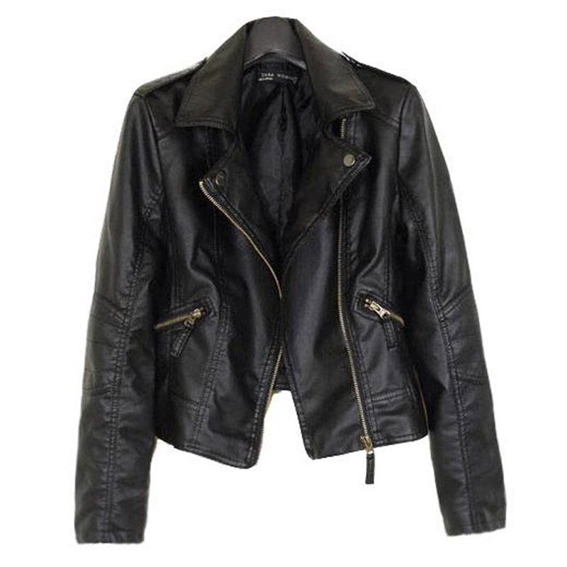Женская короткая куртка из искусственной кожи, мотоциклетное пальто большого размера, теплая ветровка в уличном стиле, весна-осень 2023