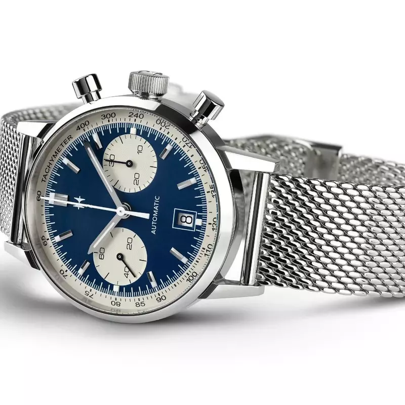 2024 Trend luksusowy Hamilton męski klasyczny skórzany zegarek Top marka wielofunkcyjny pasek z siatki ze stali nierdzewnej chronograf