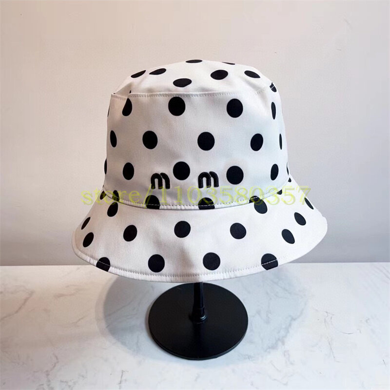 Dot Design Bucket Hat Men's New Fashion Solid Color and Women's Leisure Fisherman's Hat Summer Outdoor Sunshade Beach Hat 379055