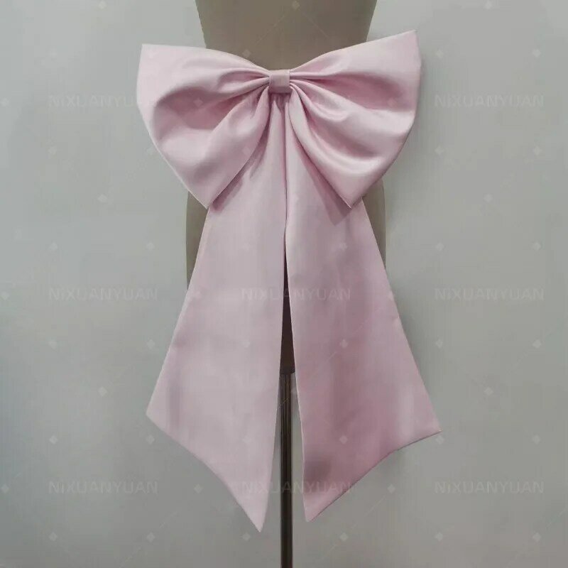Wholesale Separate Pink Satin Bow Detachable Bridal Dress Satin Knots Accessories DIY