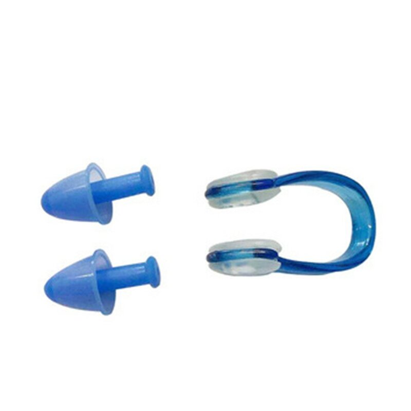 Kit penyumbat telinga klip hidung silikon lembut, Set earbud renang ukuran kecil tahan air untuk anak-anak dewasa