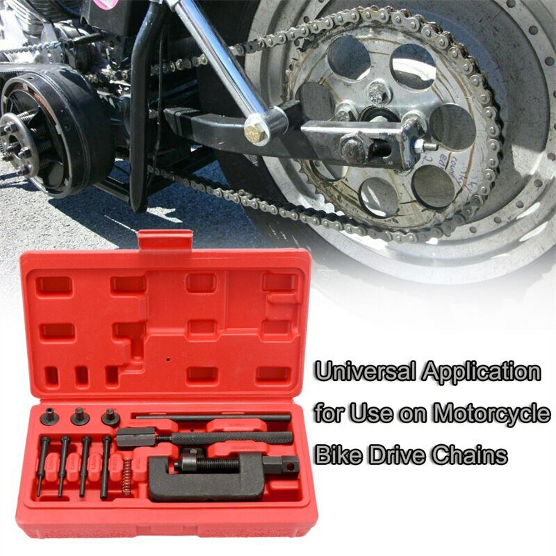 13PCS Set di strumenti per la riparazione della catena moto Chain Splitter Breaker moto Mountainb rivetting Tool Heavy Duty Link O Ring Bicycle