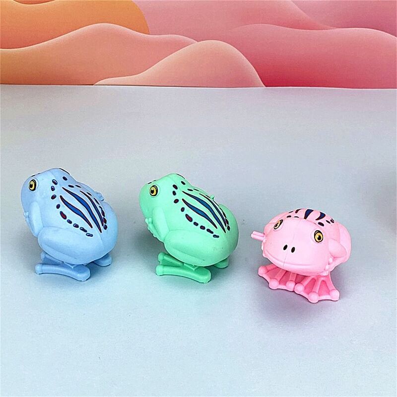 Random Color Frog Wind Up Toy Cartoon Cartoon Design Swing Toy Jumping Frog Clockwork Toy Interaction Toddler Toys Fidget Toy