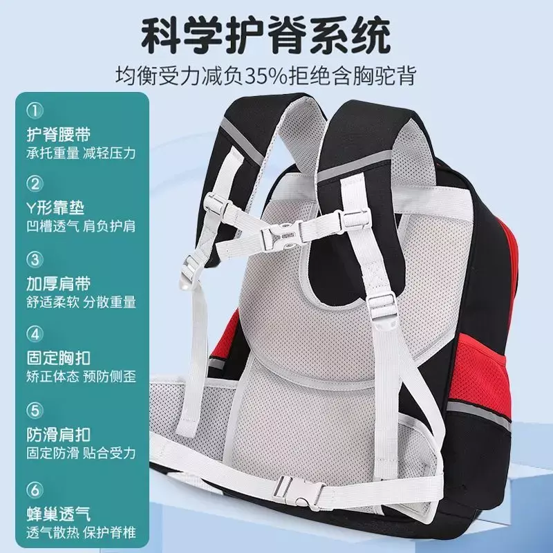 Sanrio-mochila escolar con diseño de oso de fresa para niña, morral protector de gran capacidad para descompresión de la columna vertebral, bonito dibujo animado, novedad